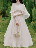White Lace Tulle Spaghetti Strap Edwardian Victorian Vintage