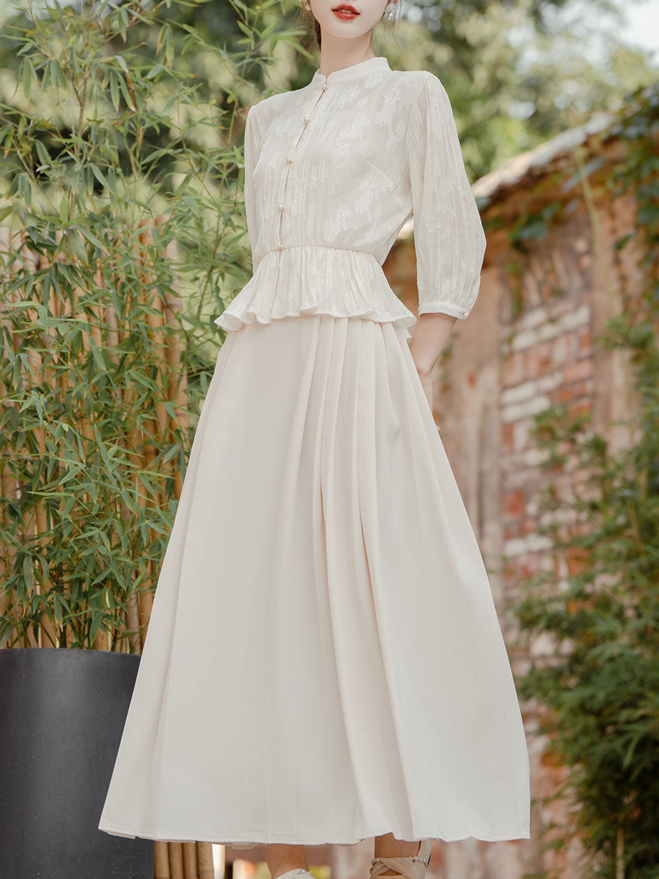 2PS White Spaghetti Strap 1950S Swing Dress