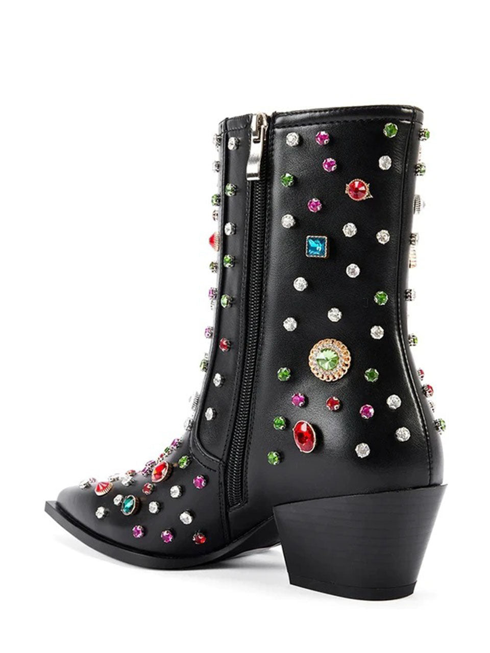 7CM Luxury Rivet Chunky High Heel Platform Boot Vintage Shoes