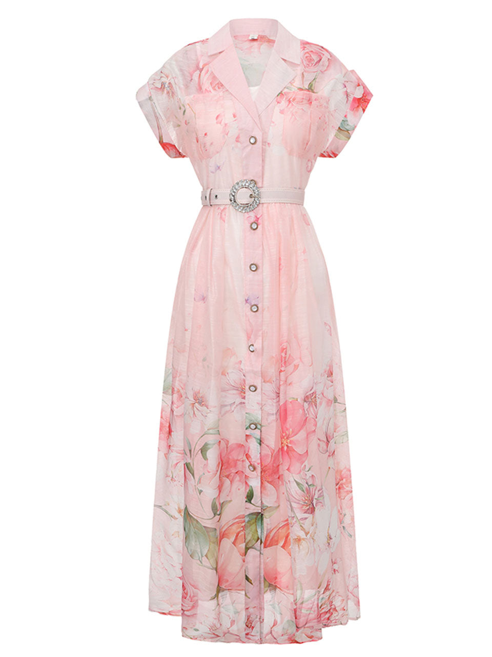 Short Dolman Sleeve Purple Floral Print Midi Dress