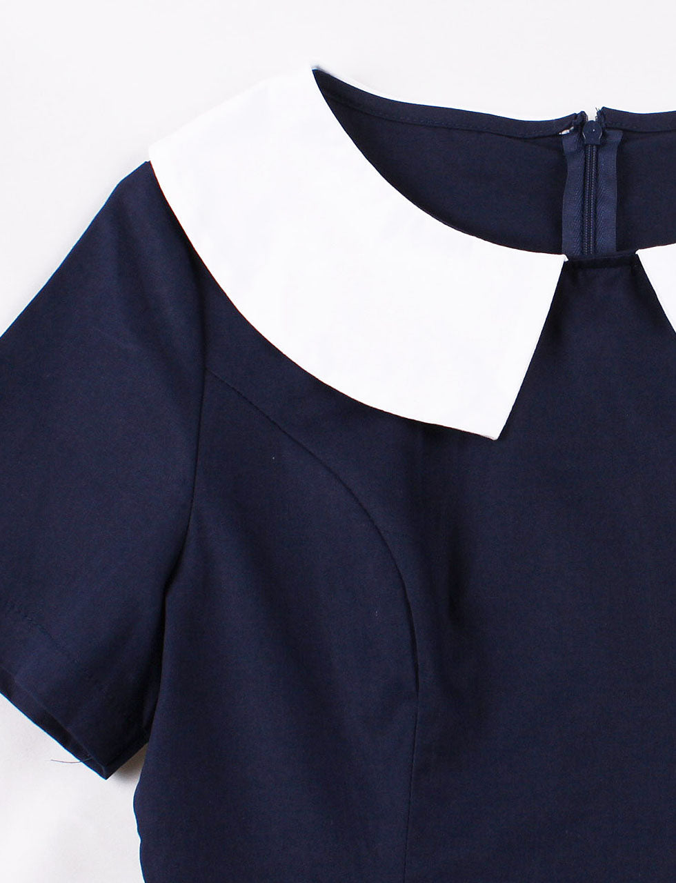 Navy Peter Pan Collar 1950s Vintage Swing Dress
