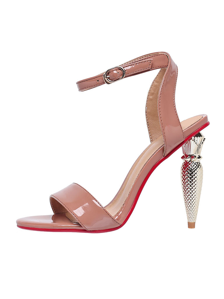 Purple Luxury Strap Bullet Heels Stiletto Sandals Vintage Shoes