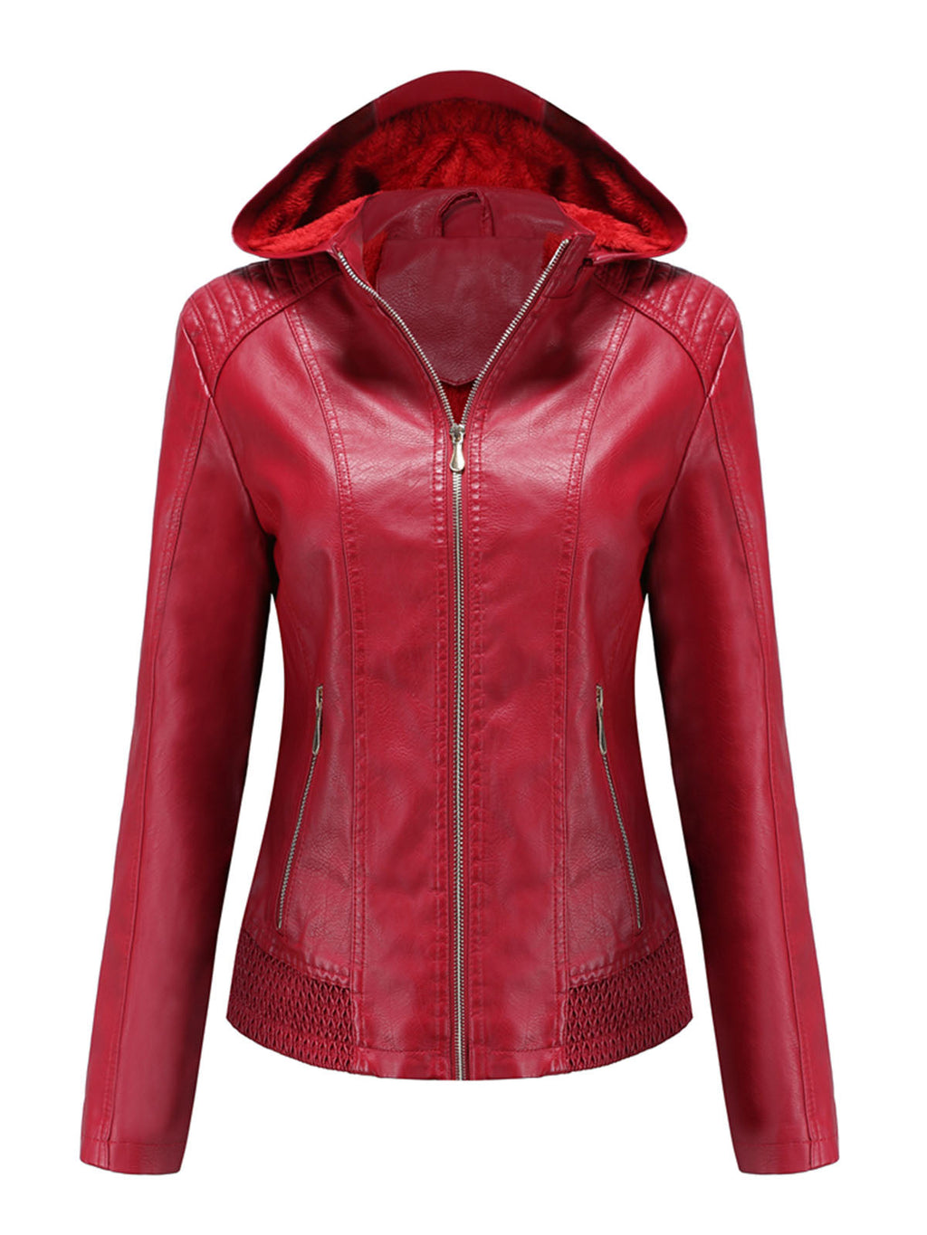 Street Winter Outfits Long Sleeve PU Leather