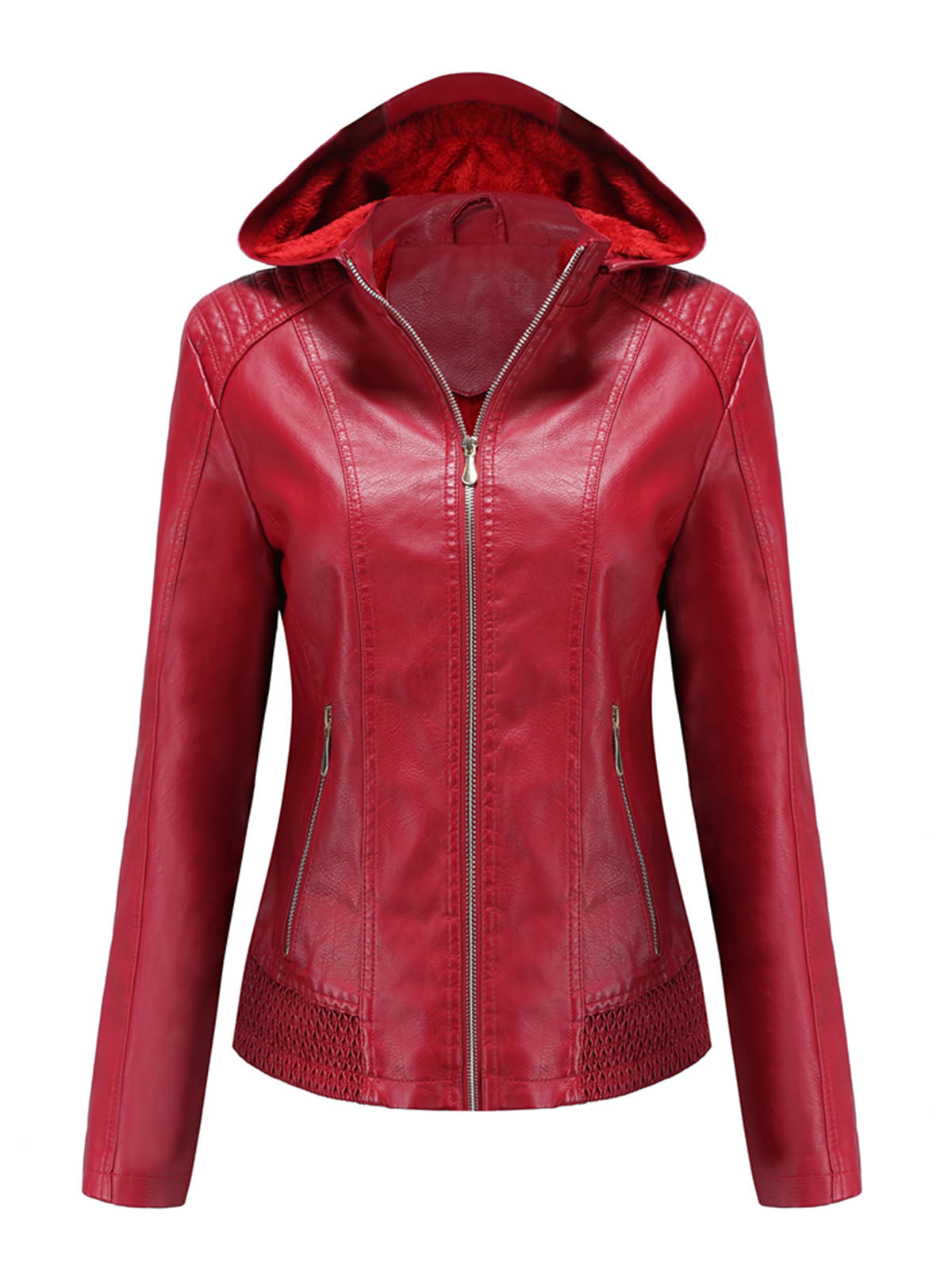 Street Winter Outfits Long Sleeve PU Leather