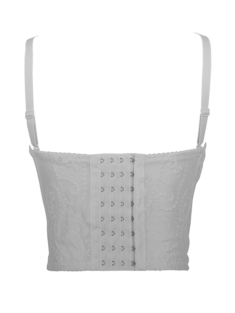 Embroidered Floral Corset Camisole Top