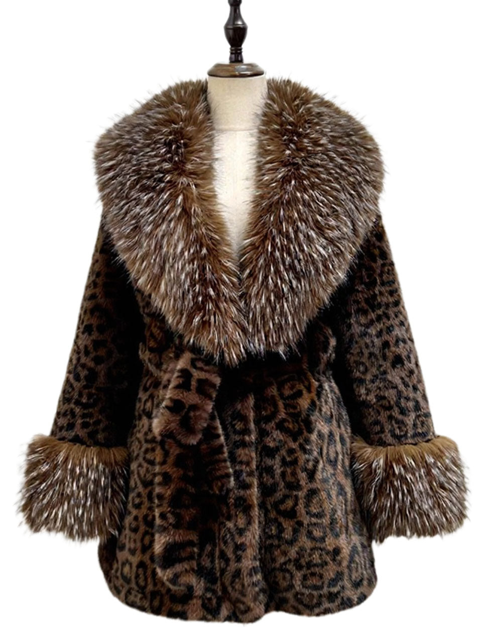 Faux Fur Coat Luxury Mid-Length Long Sleeve Maxi Winter Coat