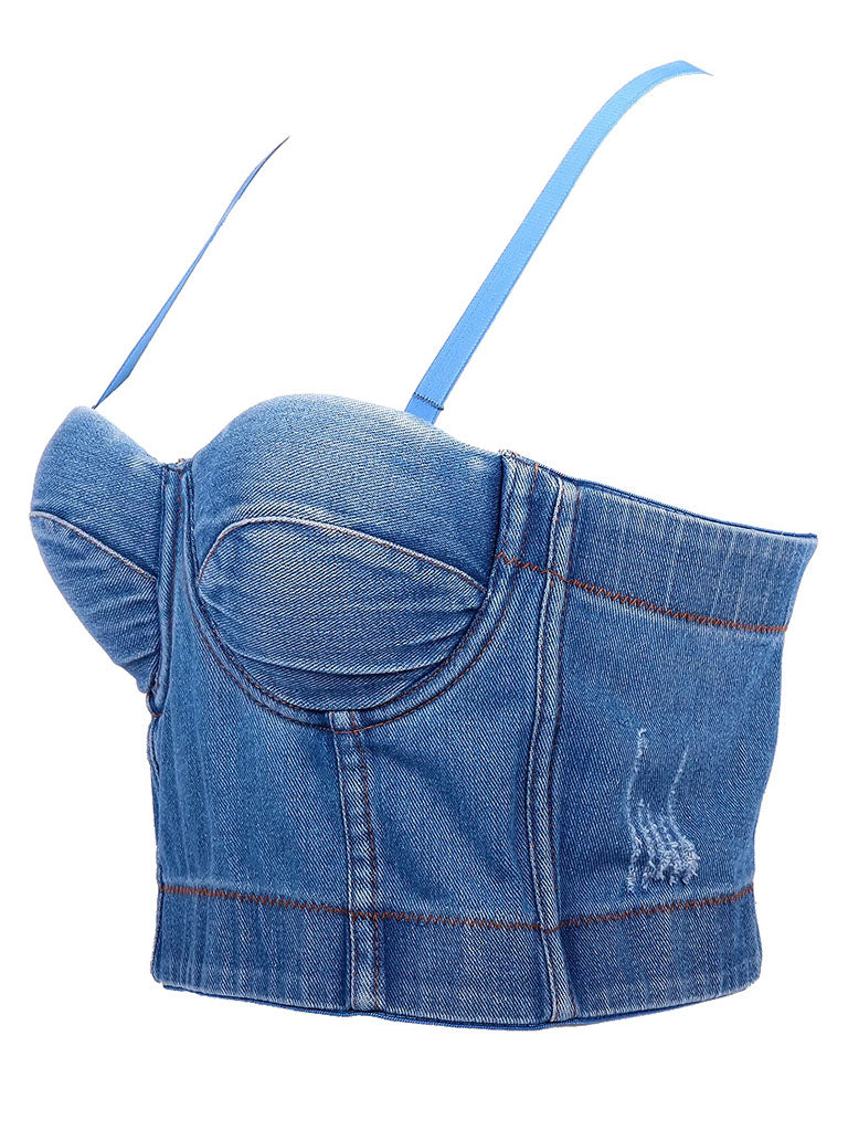 Denim Corset Camisole Top