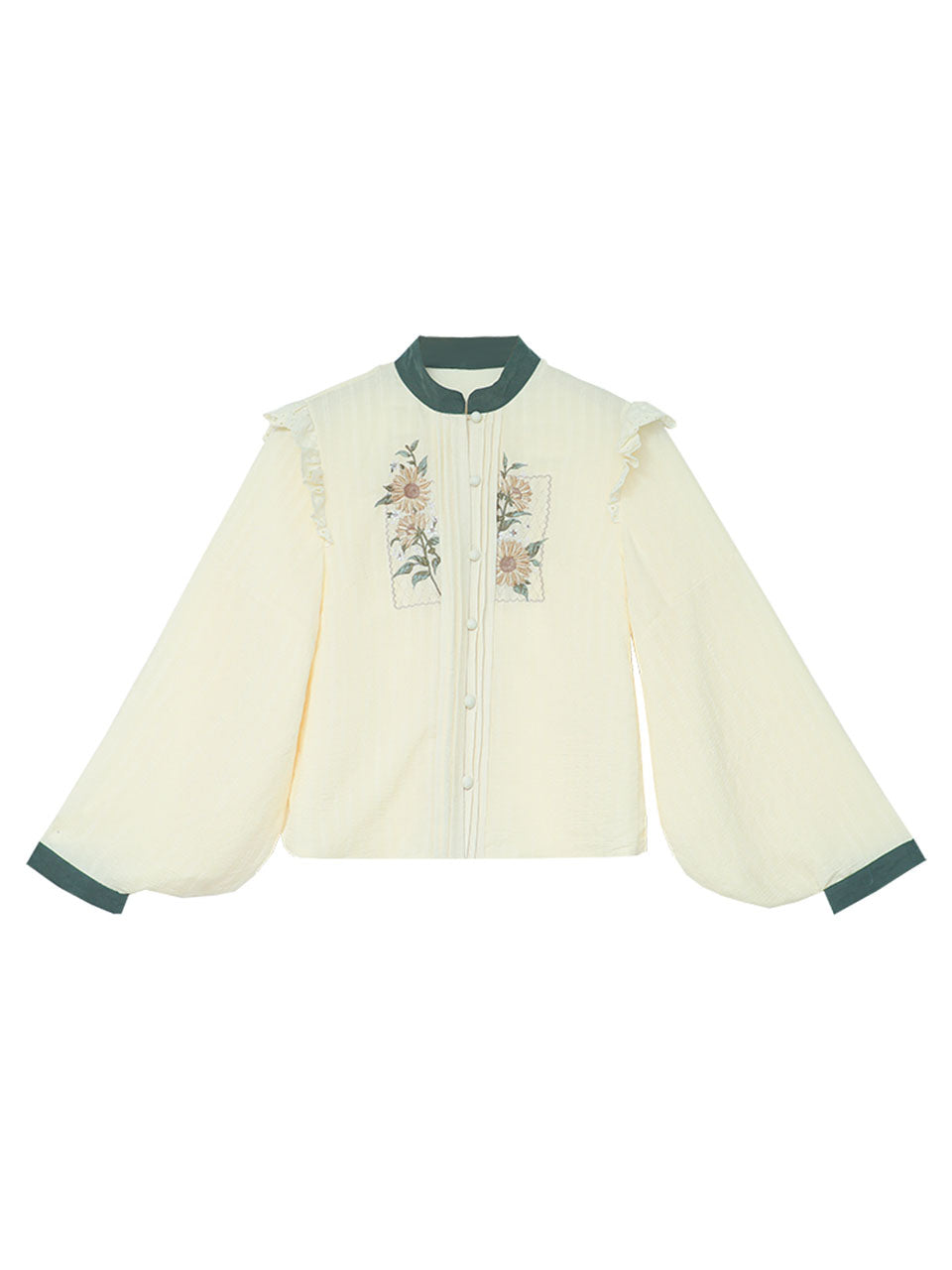 2PS 1950S Embroidered Long Sleeve Shirt And Strappy Dress Suit