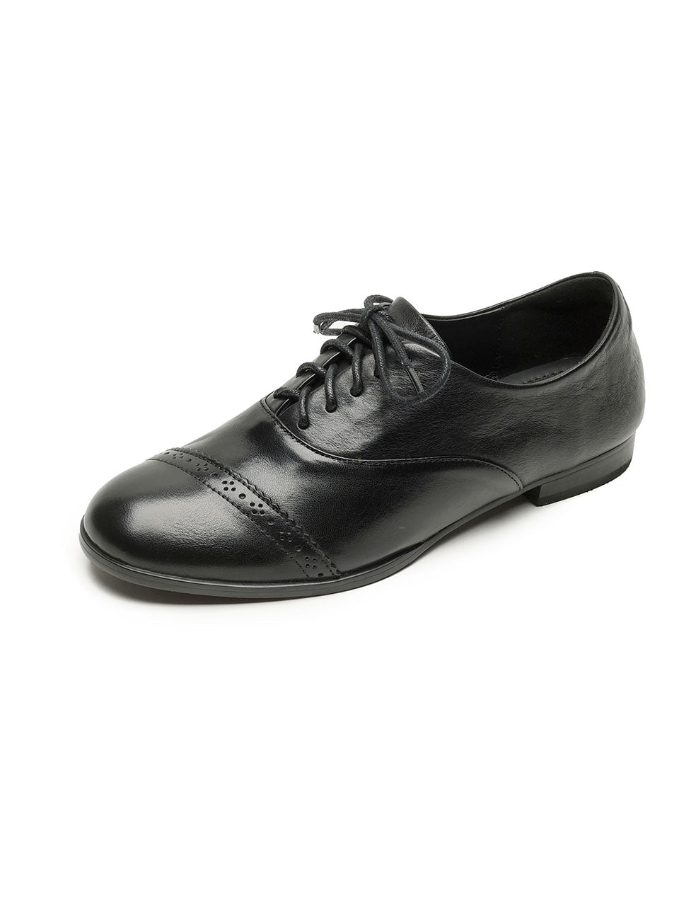 Oxfords Pointed Toe Cowhide Leather Vintage Shoes