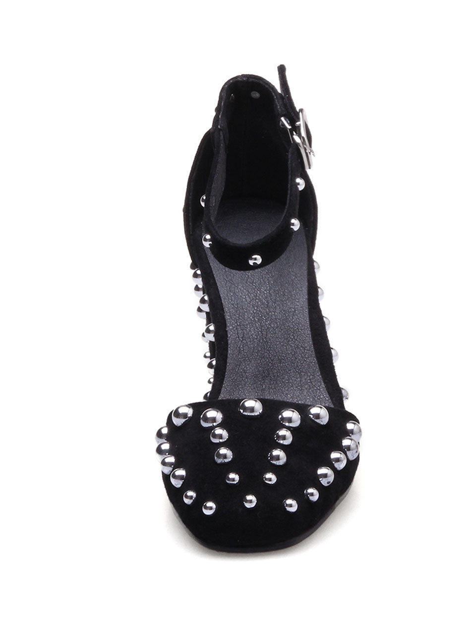 Piont Toe Rivet Chunky Heel Sandals Leather Vintage Shoes