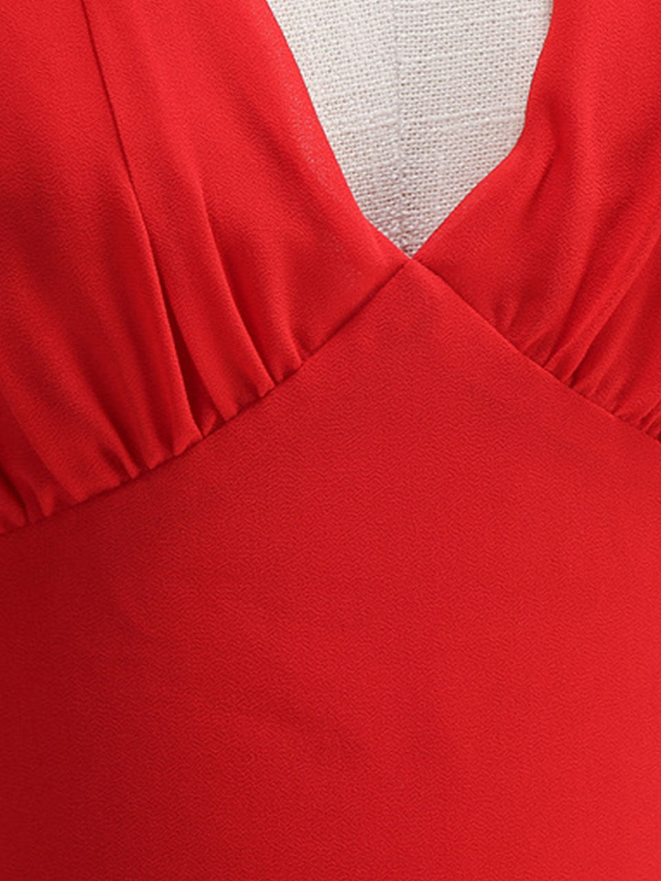 Red Halter Backless 1950S Vintage Swing Dress