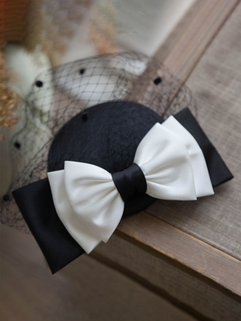 Bow Tulle Net 100% Silk 1950S Hat Hepburn Vintage Hat