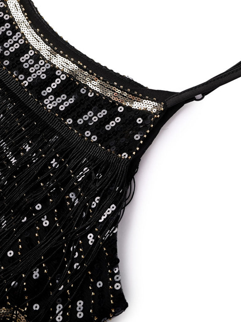 Pink Sweet Gatsby Glitter Fringe 1920s Flapper Dress