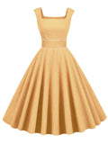 Light Yellow Corduroy Sleeveless 1950S Vinatge Dress