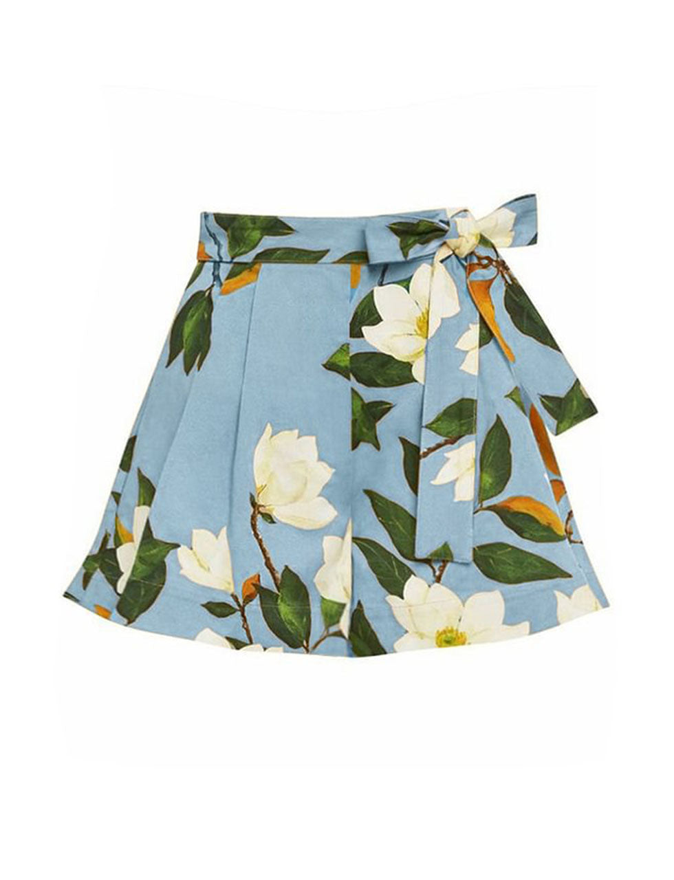 Blue One Shoulder Two Piece Floral Print Swimsuit