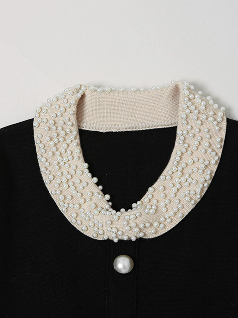 Handmade Pearl Hepburn Style Knitted Little Black Dress