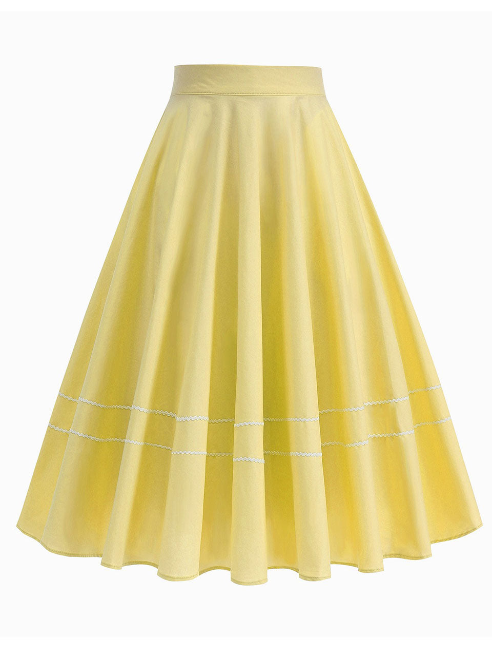 1950S Blue High Waist Pleated Swing Vintage Skirt