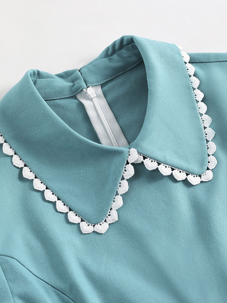 Lake Blue Peter Pan Collar 1950S Dress