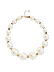 1950S Plastic Pearl And Diamond Vintage Necklace