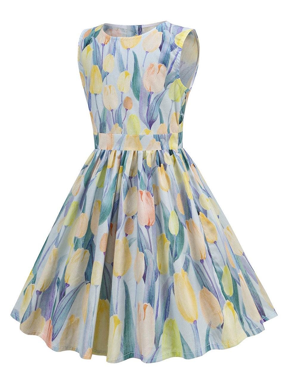 Kids Little Girls' Dress Floral 1950S Vintage Dress