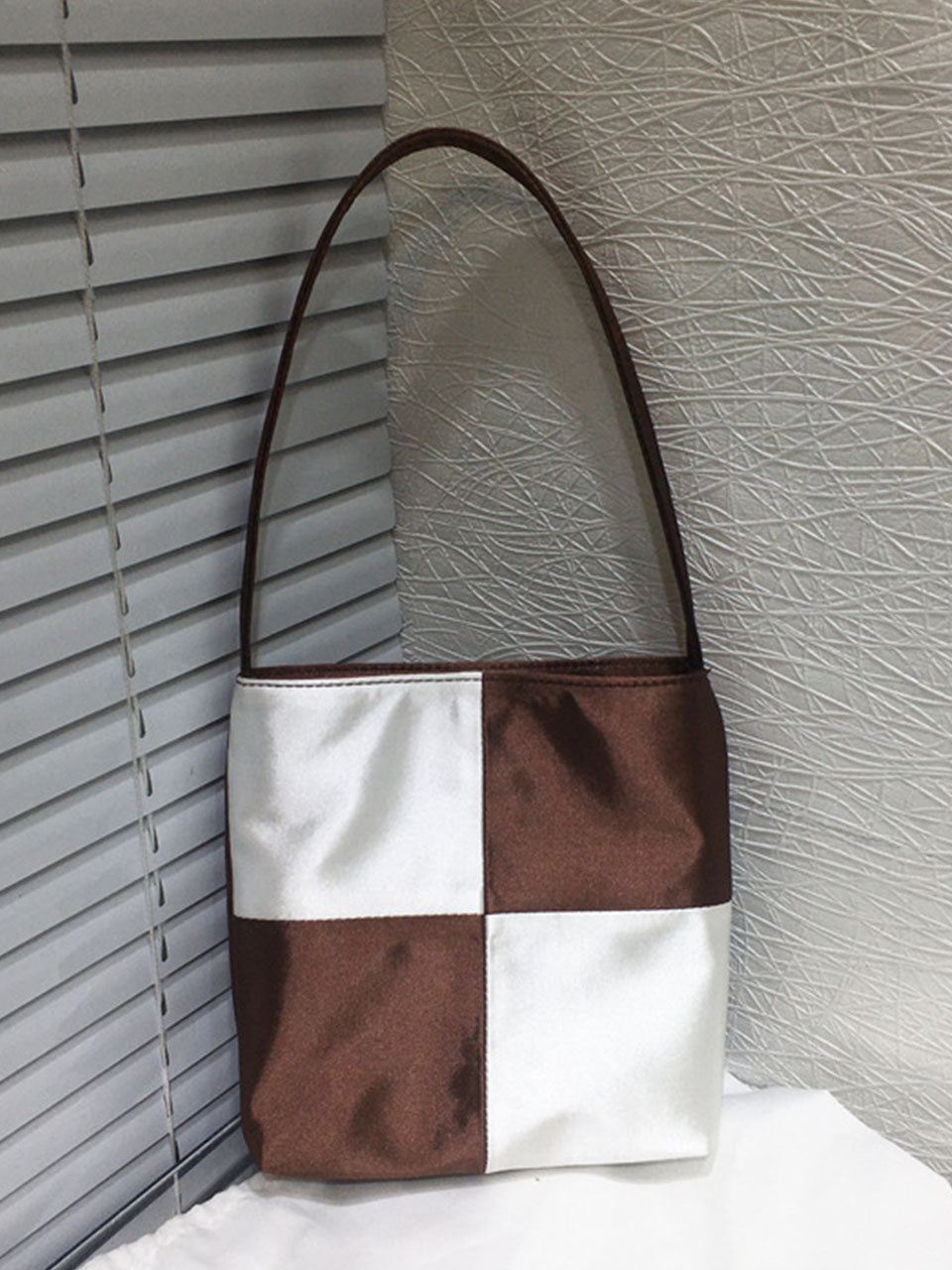 1950S Sweet Checkerboard Silk Party Bag Vintage Handbag