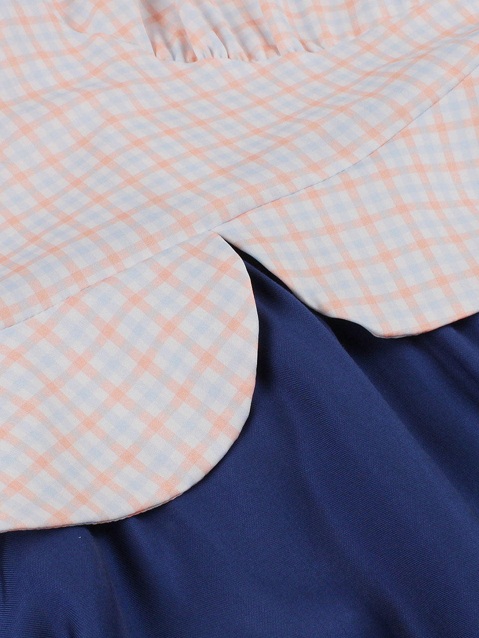 Blue Plaid V Neck 1950s Swing Dress