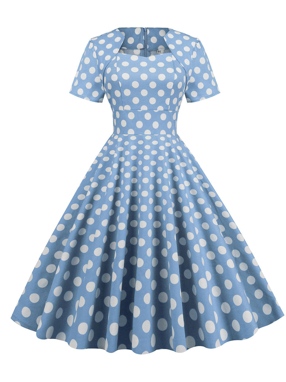 Yellow Polka Dots Sweet Heart Audrey Hepburn Style Cocktail Swing Dress