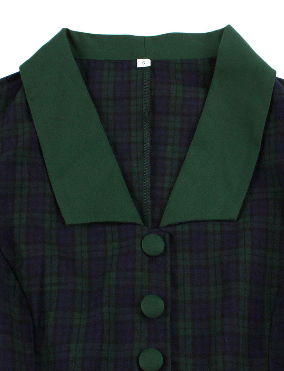 Christmas Green Plaid 1950S Cotton Vintage Dress