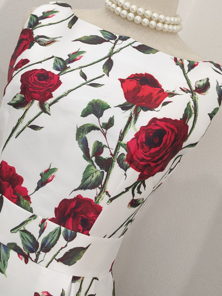 Roce Print Sleeveless Classic 1950S Vintage Garden Party Dress