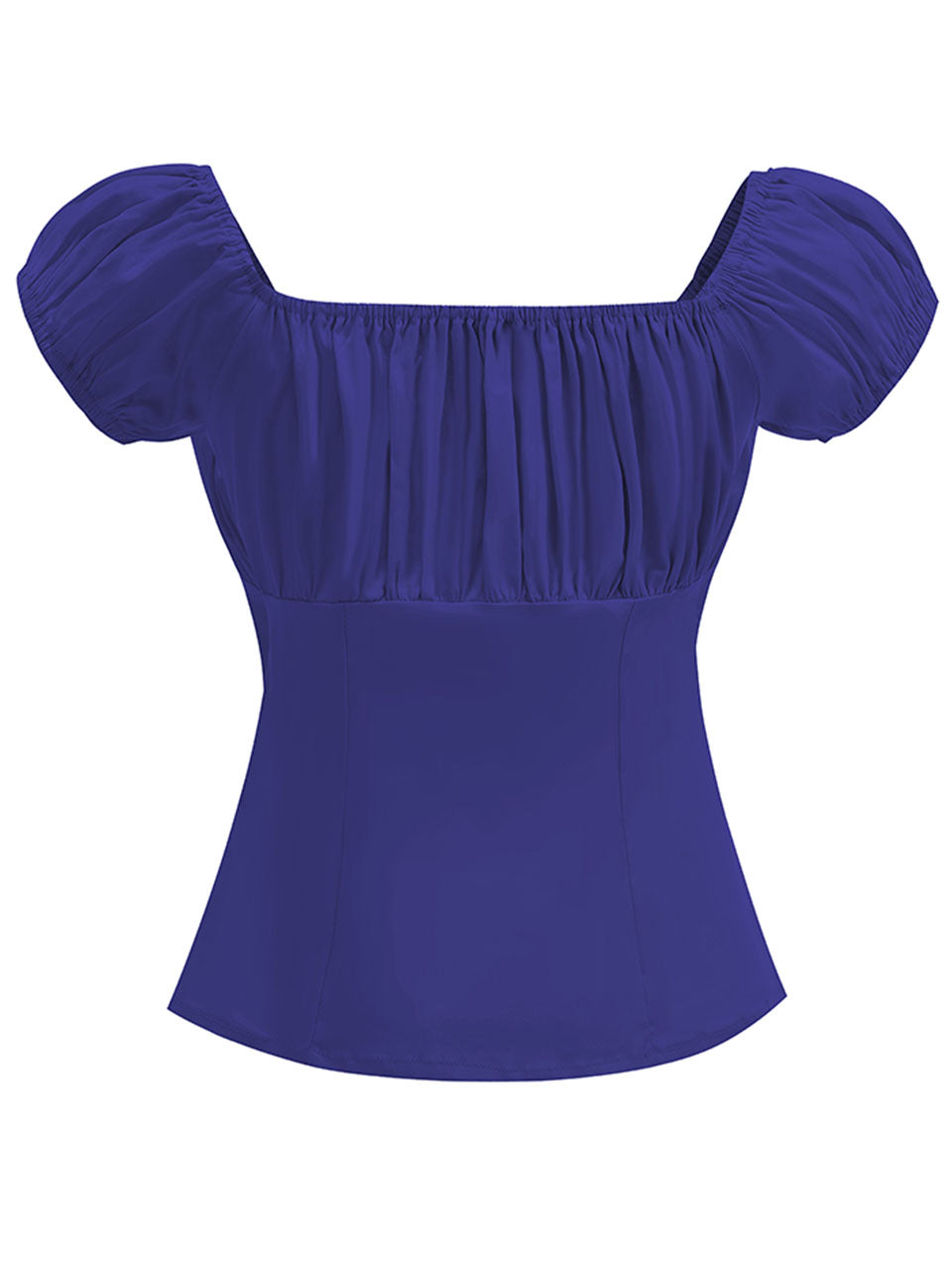 Regencycore 1950s Puff-Sleeve Ruched Top