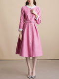 Pink Sequins Long Sleeve Classic 1950S Vintage Dress Coat