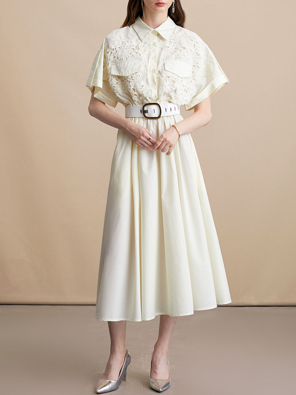 Pink Short Sleeve Classic 1950S Vintage Shirt Dress