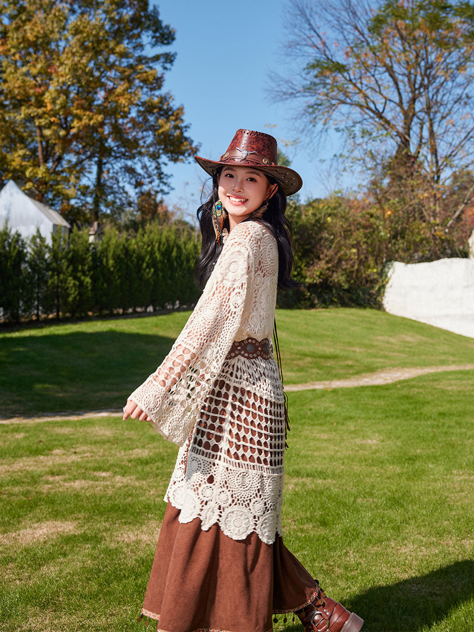 Hollow Crochet Tassel Top