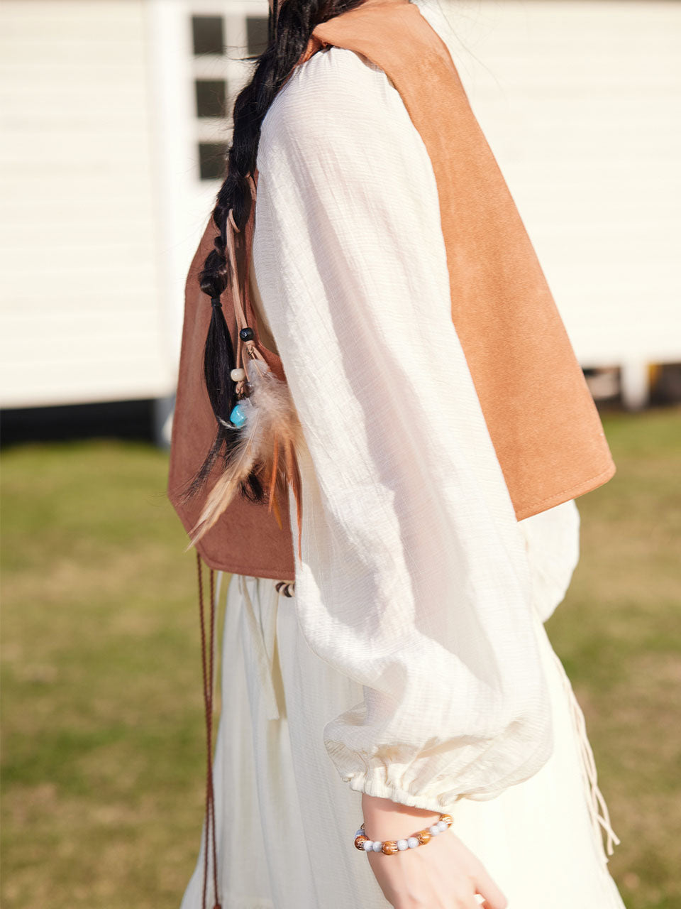 Bohemian White Ruffles Cotton Maxi Dress
