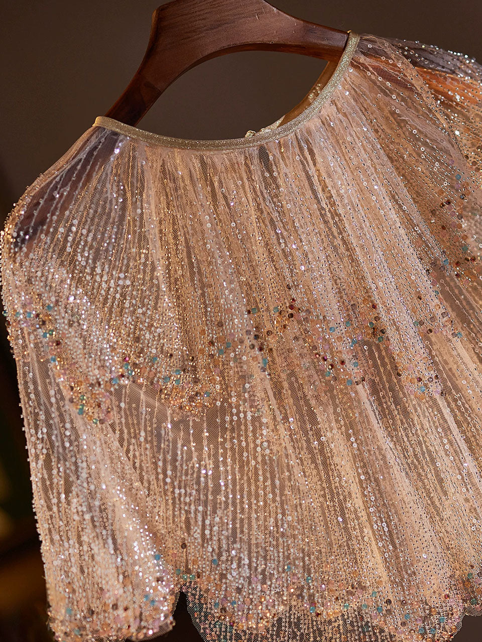 1920s Flapper Cape Great Gatsby Costume Sequined Shawl Glitter Shrug Evening Wedding Dress Wrap Cloak Women