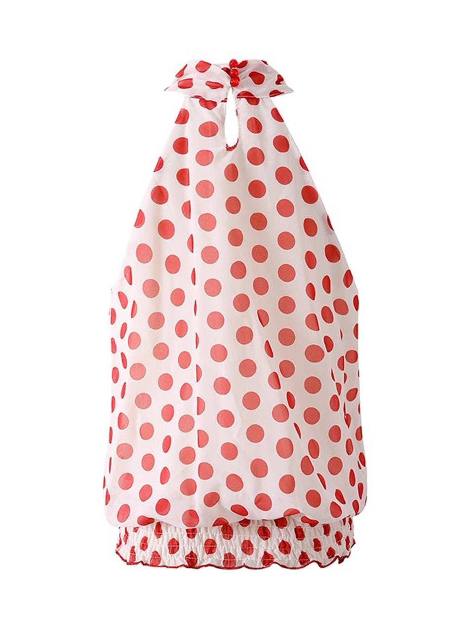 Red Polka Dots Halter 1950S Vintage Top