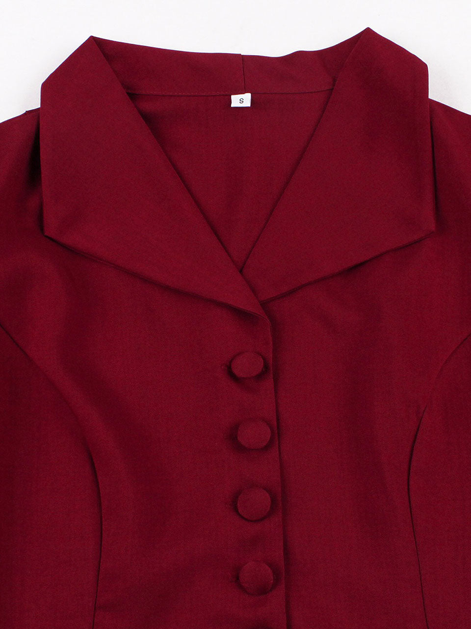 1950s Wine Red Peplum Top