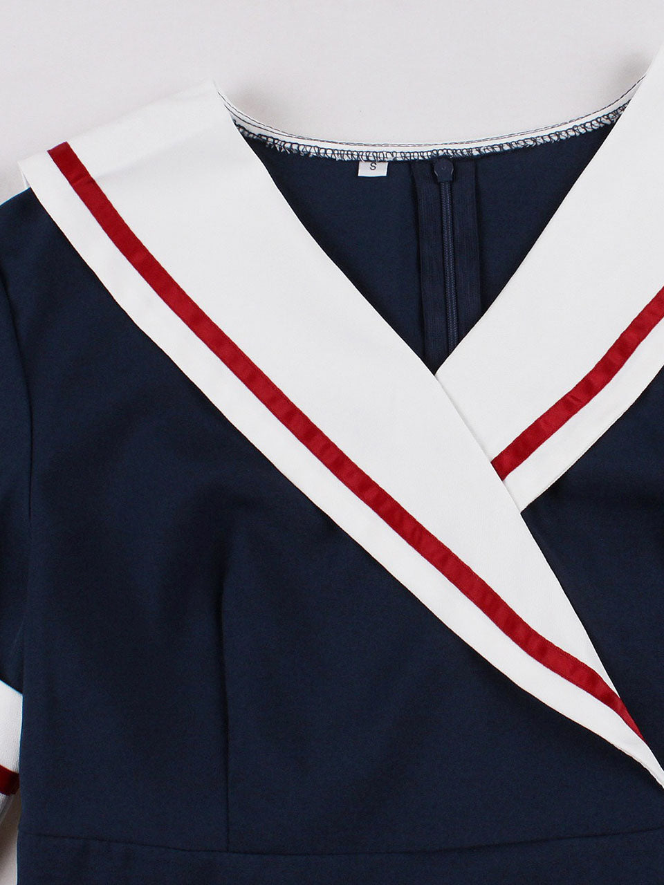 1950s Vintage Sailor Dress Retro Rockabilly V-Neck Swing Dress