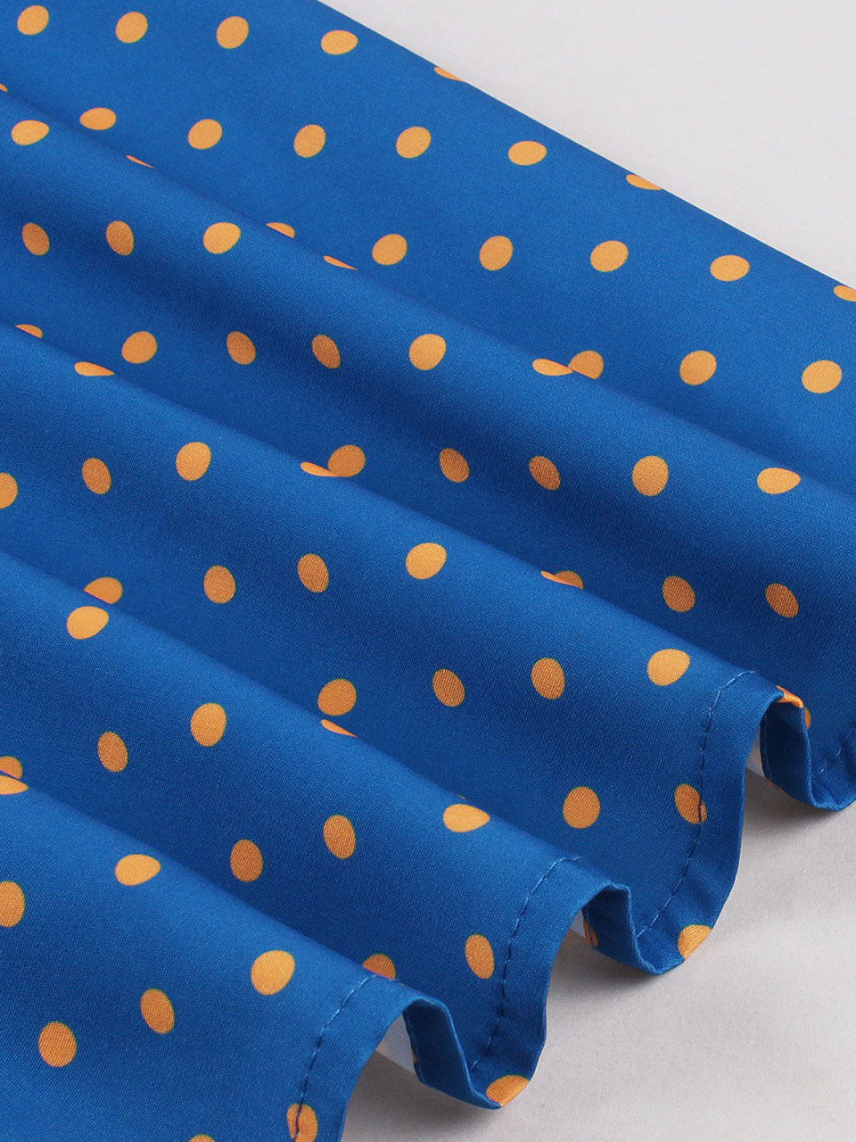 1950s Vintage Blue & Yellow Polka Dot Rockabilly Swing Dress