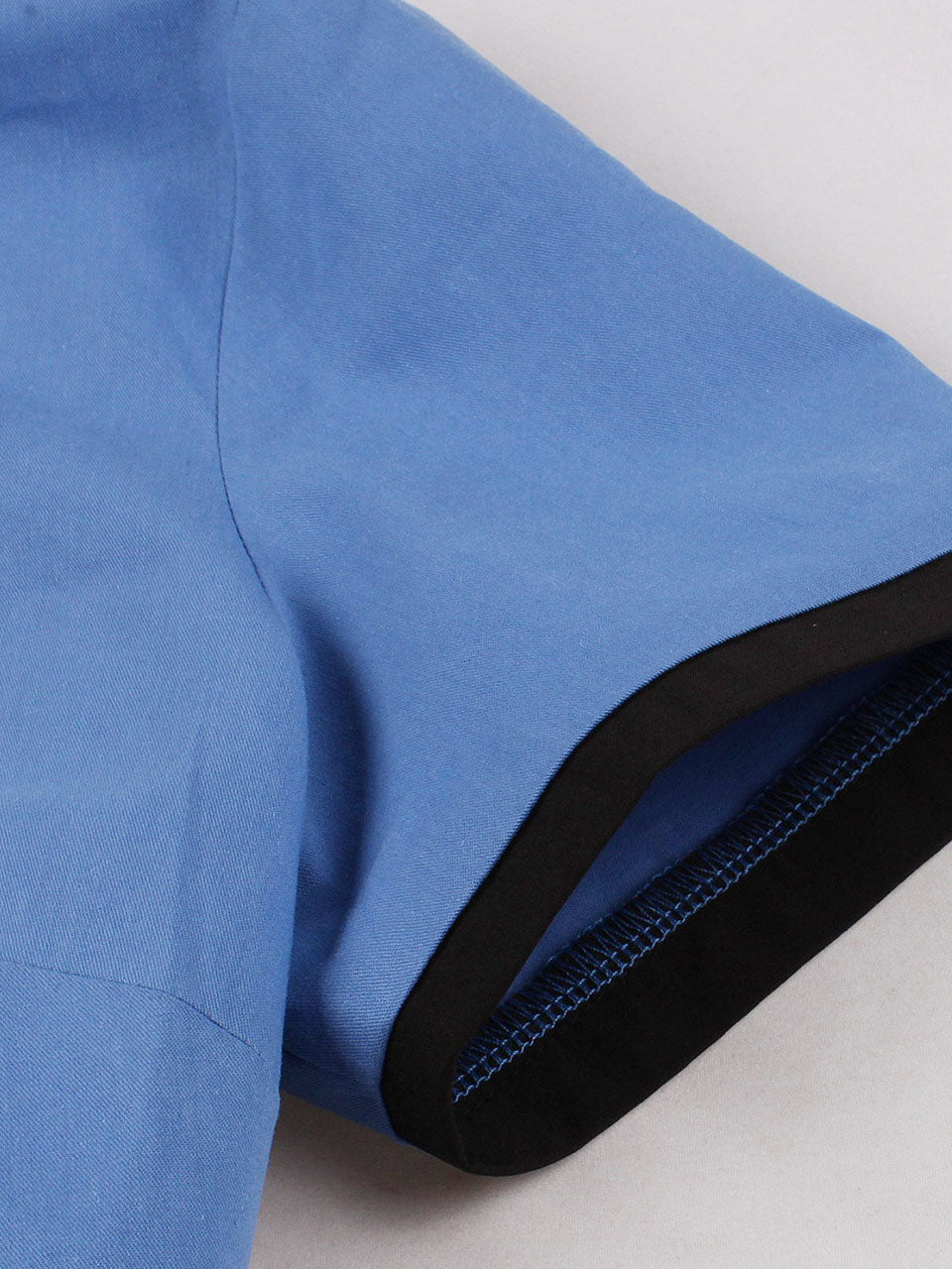 Audrey Hepburn Style Vintage Blue 1950s Cotton Shirt Dress