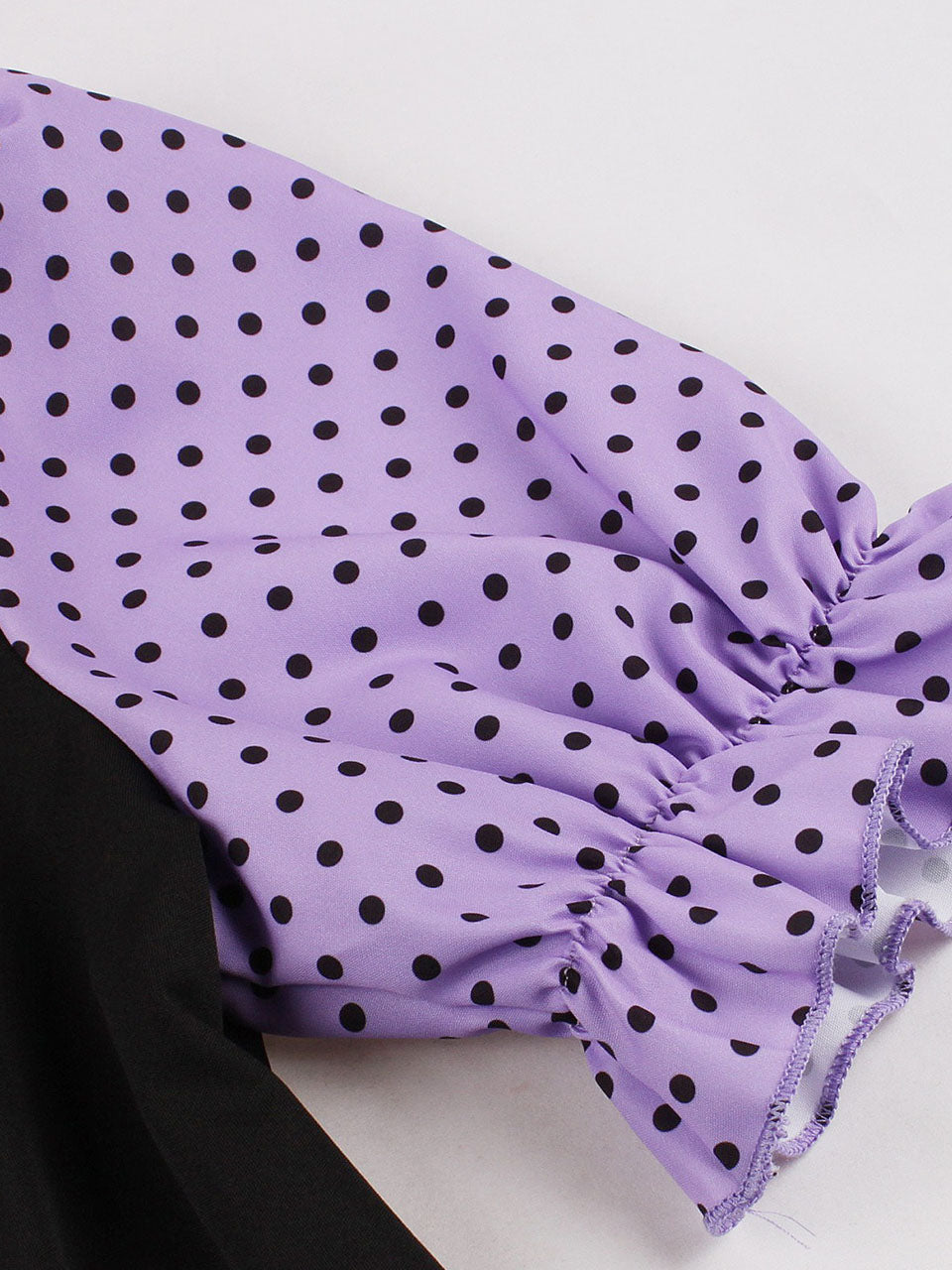 Audrey Hepburn Style Polka Dots 1950s Puff Sleeve Vintage Dress