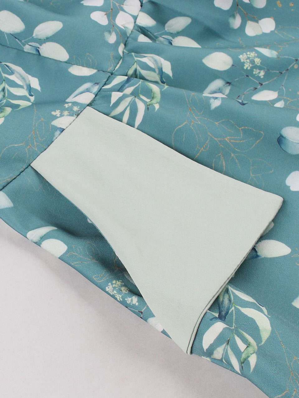Retro Teal Lapel Collar Sleeveless A-Line Swing Dress