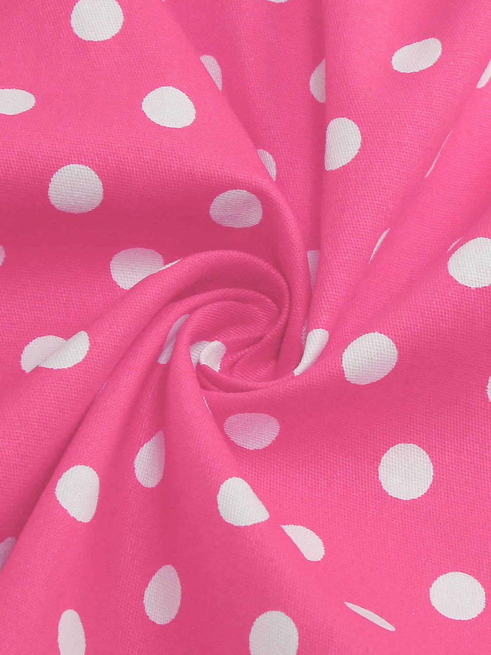 Kids Little Girls' Dress Pink Turn Down Collar Polka Dot Cotton 1950S Vintage Dress