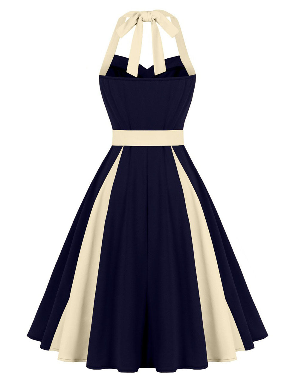 Barbiecore Pink Two-Tone 1950s Sweetheart Halter Neck Swing Dress