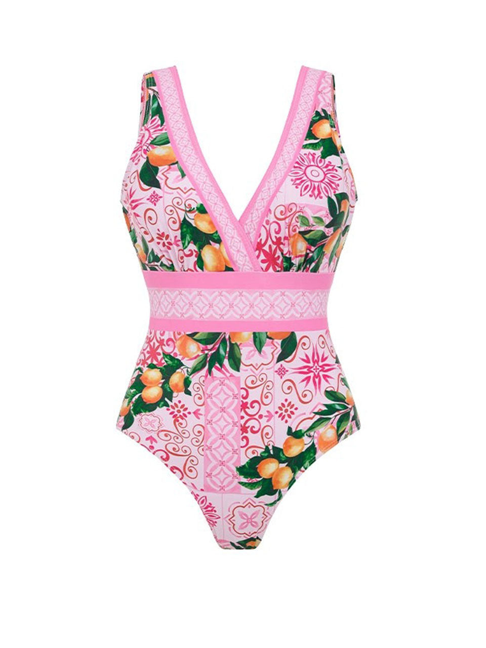 Pink Floral Bathing Suit - 2 Piece Swimsuit and Beach Cover Up Skirt