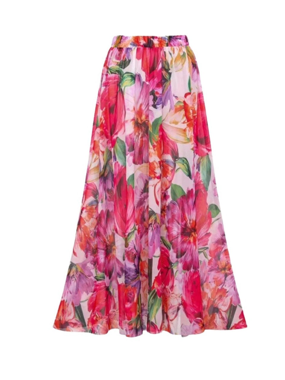 Red Tropical Floral One Piece Swimsuit  and Beach Cover Up Swing Skirt