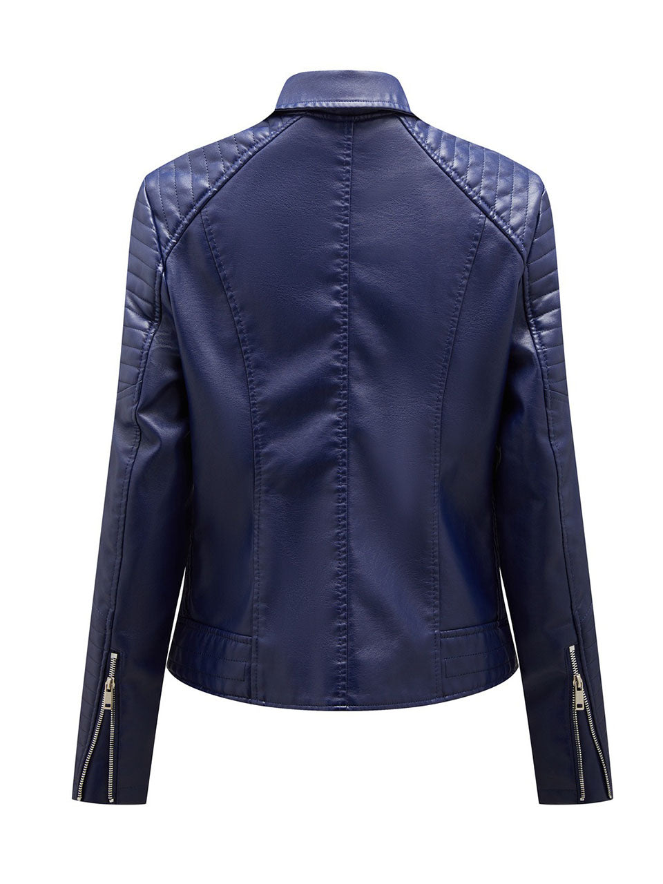 Yellow PU Leather Motorcycle Coat