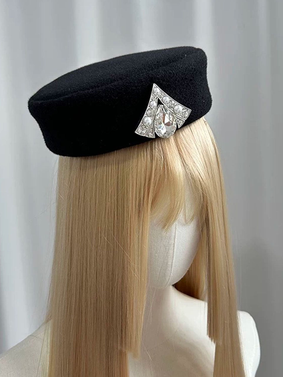 Cream Wool Felt Pillbox Hat for Women