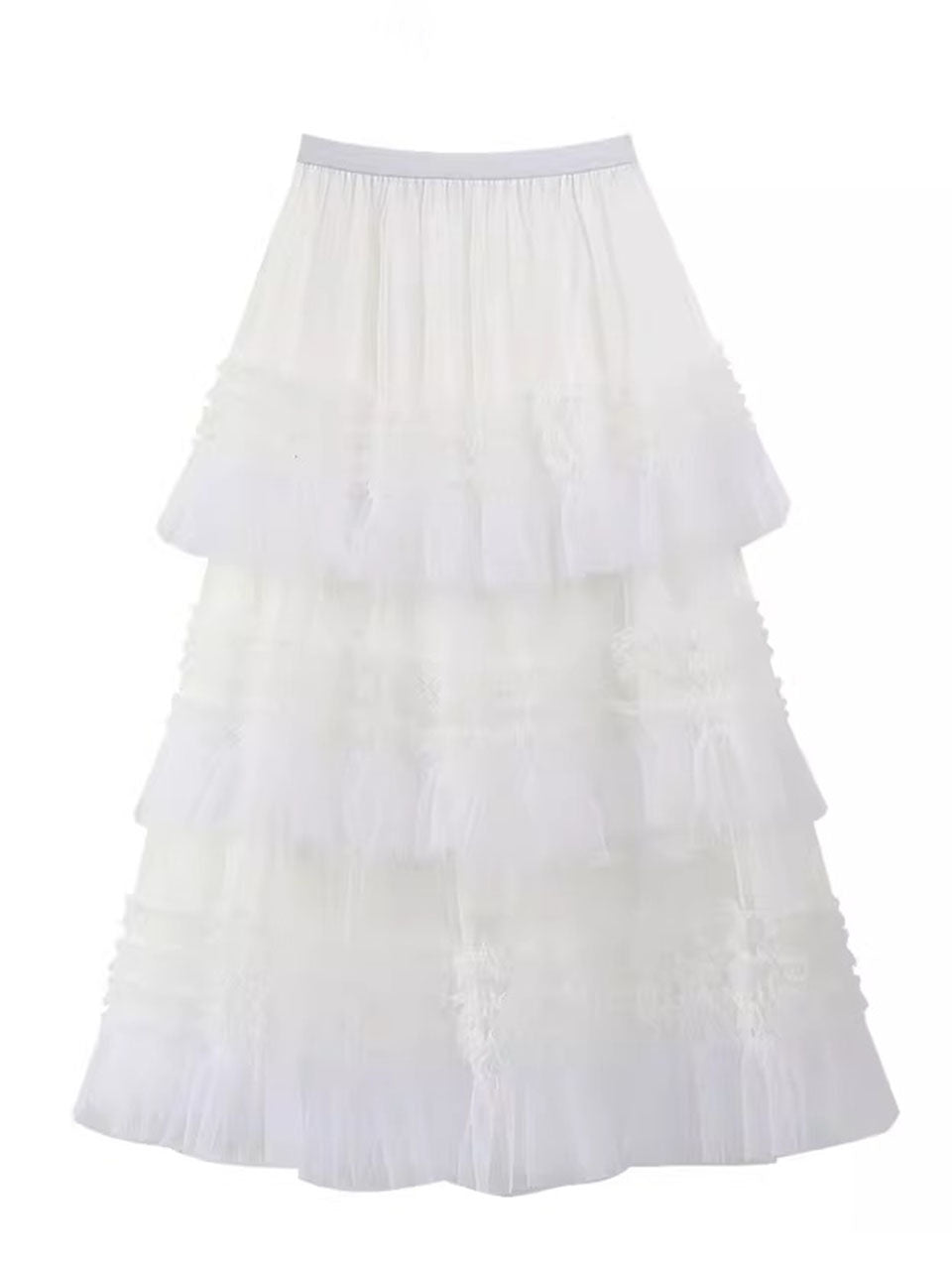3-Tier Ruffle Layered Flowy Boho Skirt