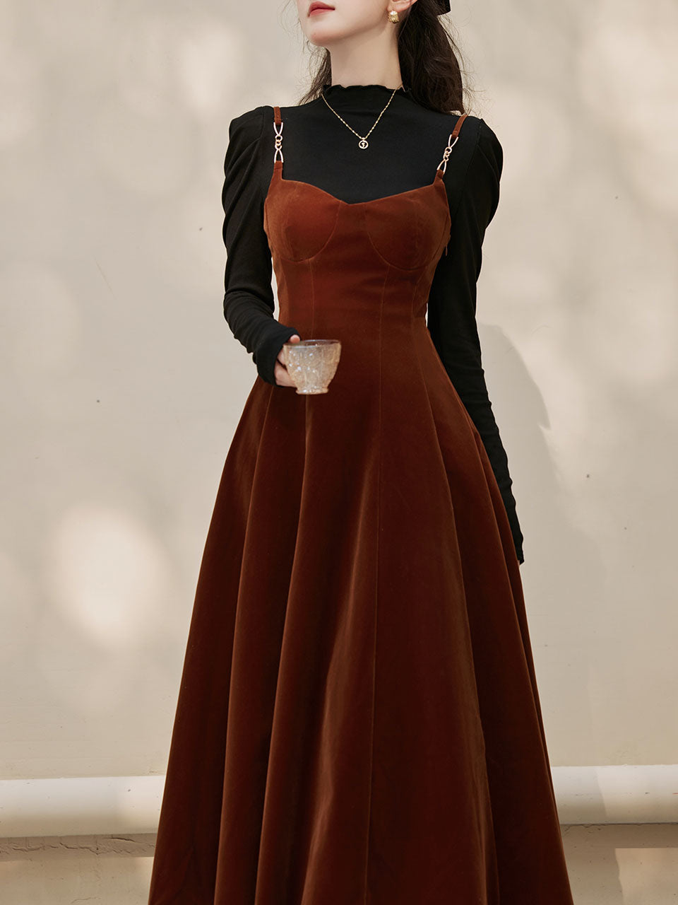 2PS Green Strap Suspender 1950S Dress